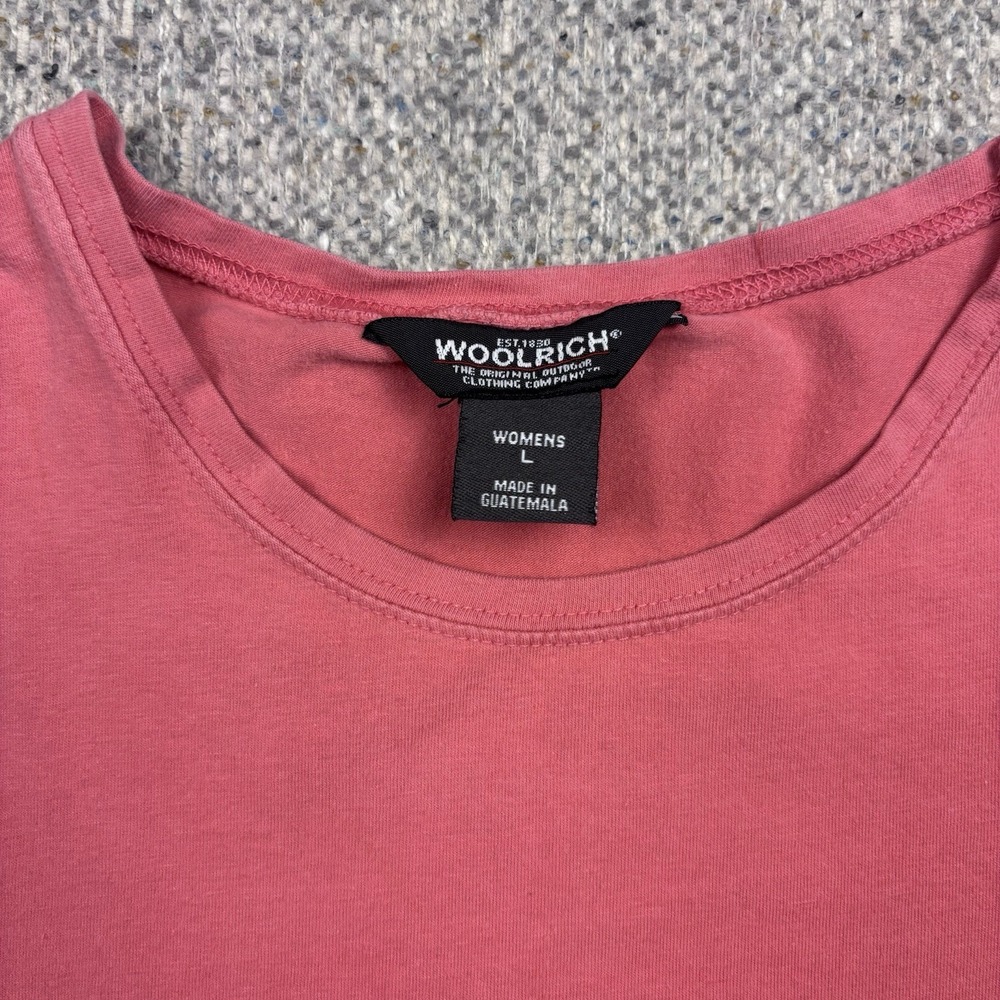 Woolrich Tee Women Size Large Pink Top Casual Comfort Stretch Cotton - Picture 2 of 7